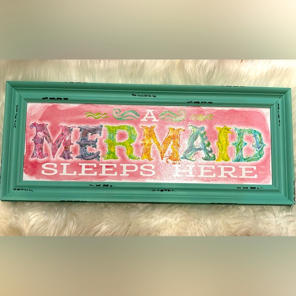 A Mermaid Sleeps Here Wall Art
